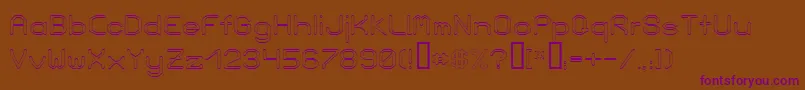 LoveParadeOutlineBold-Schriftart – Violette Schriften auf braunem Hintergrund