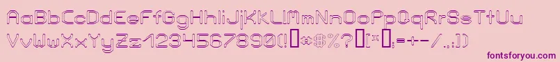 LoveParadeOutlineBold-Schriftart – Violette Schriften auf rosa Hintergrund