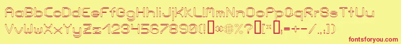 LoveParadeOutlineBold Font – Red Fonts on Yellow Background