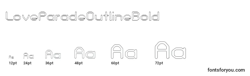 LoveParadeOutlineBold Font Sizes