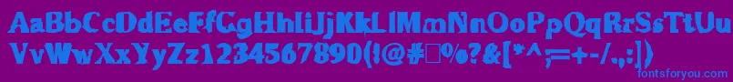 Rugguggla Font – Blue Fonts on Purple Background