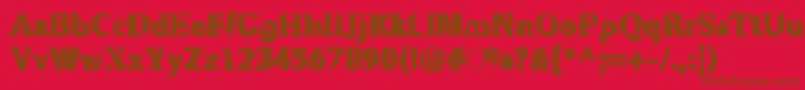 Rugguggla Font – Brown Fonts on Red Background