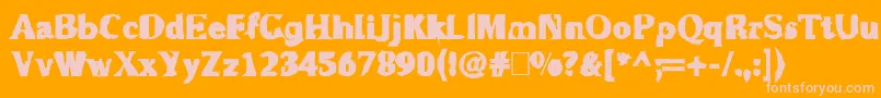 Rugguggla Font – Pink Fonts on Orange Background