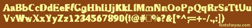 Rugguggla Font – Yellow Fonts on Brown Background