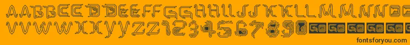 Шрифт ParkTechCgLight – чёрные шрифты на оранжевом фоне