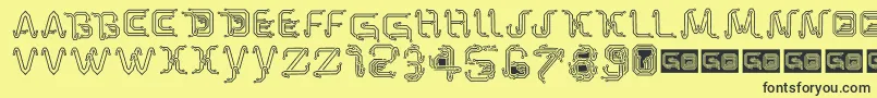ParkTechCgLight Font – Black Fonts on Yellow Background