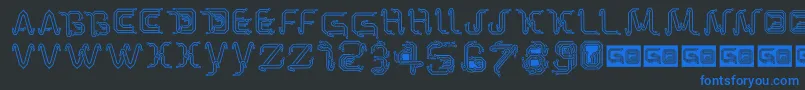 ParkTechCgLight-Schriftart – Blaue Schriften auf schwarzem Hintergrund