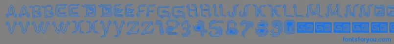 ParkTechCgLight Font – Blue Fonts on Gray Background