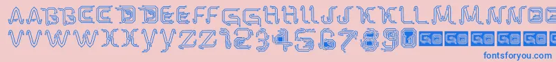 Шрифт ParkTechCgLight – синие шрифты на розовом фоне
