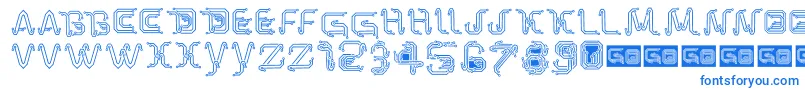 Шрифт ParkTechCgLight – синие шрифты