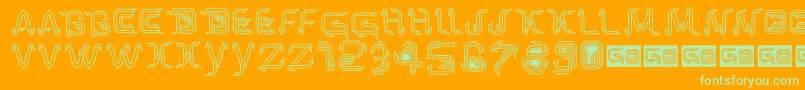 ParkTechCgLight Font – Green Fonts on Orange Background