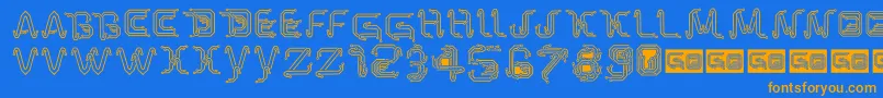 ParkTechCgLight Font – Orange Fonts on Blue Background