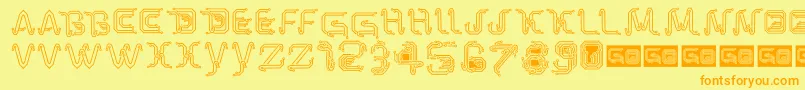ParkTechCgLight Font – Orange Fonts on Yellow Background