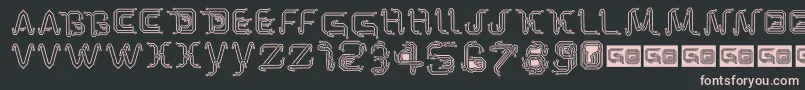 Шрифт ParkTechCgLight – розовые шрифты на чёрном фоне