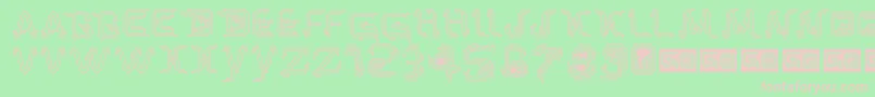 ParkTechCgLight-Schriftart – Rosa Schriften auf grünem Hintergrund
