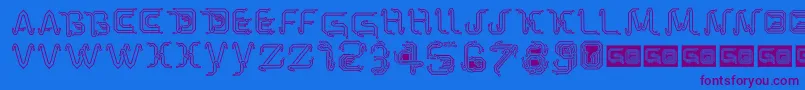 ParkTechCgLight Font – Purple Fonts on Blue Background