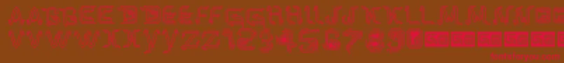 ParkTechCgLight-fontti – punaiset fontit ruskealla taustalla