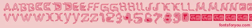 ParkTechCgLight Font – Red Fonts on Pink Background