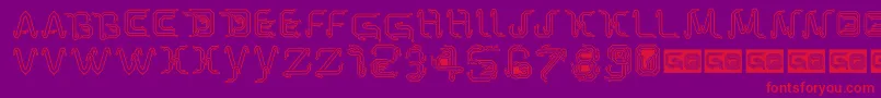 ParkTechCgLight Font – Red Fonts on Purple Background