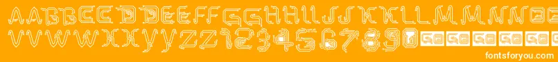 フォントParkTechCgLight – オレンジの背景に白い文字