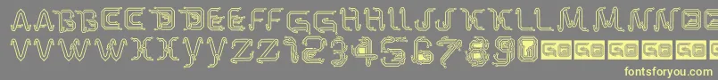 ParkTechCgLight-fontti – keltaiset fontit harmaalla taustalla