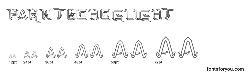 ParkTechCgLight Font Sizes