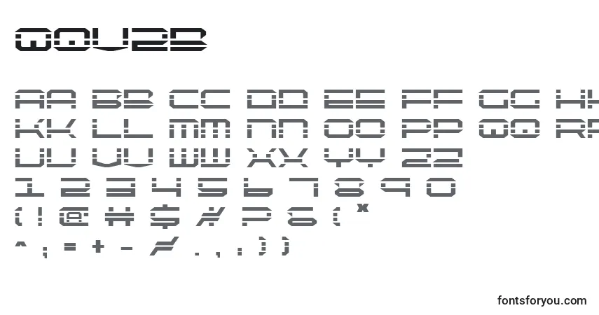 Schriftart Qqv2b – Alphabet, Zahlen, spezielle Symbole