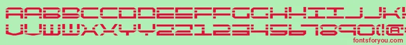 Qqv2b-Schriftart – Rote Schriften auf grünem Hintergrund