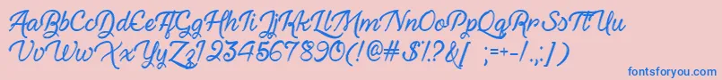 HauntedEyesOtf Font – Blue Fonts on Pink Background