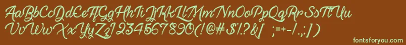 HauntedEyesOtf Font – Green Fonts on Brown Background