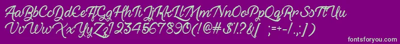 HauntedEyesOtf Font – Green Fonts on Purple Background