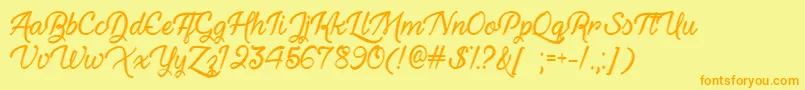 HauntedEyesOtf Font – Orange Fonts on Yellow Background