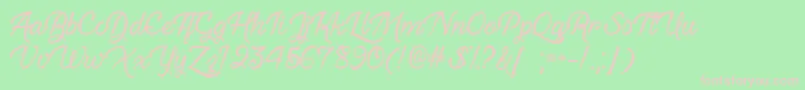 HauntedEyesOtf Font – Pink Fonts on Green Background