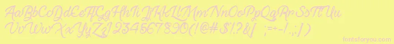 HauntedEyesOtf Font – Pink Fonts on Yellow Background