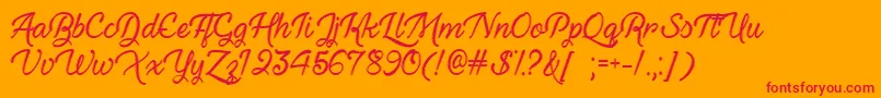 HauntedEyesOtf Font – Red Fonts on Orange Background