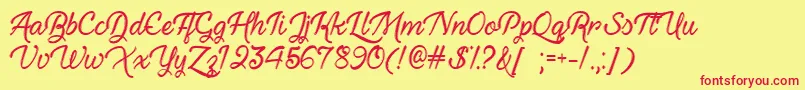 HauntedEyesOtf Font – Red Fonts on Yellow Background