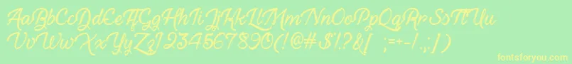 HauntedEyesOtf Font – Yellow Fonts on Green Background