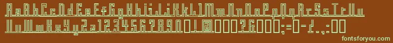 Crossbar Font – Green Fonts on Brown Background