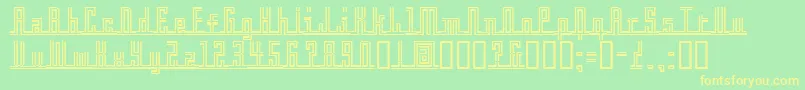 Crossbar Font – Yellow Fonts on Green Background