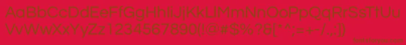 QuestrialRegular Font – Brown Fonts on Red Background