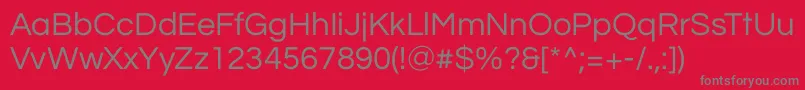 QuestrialRegular Font – Gray Fonts on Red Background