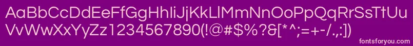 QuestrialRegular Font – Pink Fonts on Purple Background