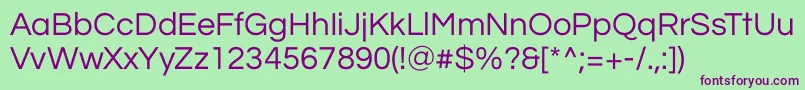 QuestrialRegular Font – Purple Fonts on Green Background