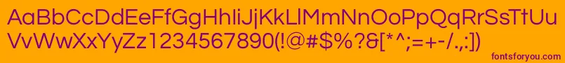 QuestrialRegular Font – Purple Fonts on Orange Background