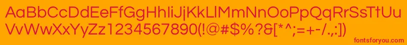 QuestrialRegular Font – Red Fonts on Orange Background