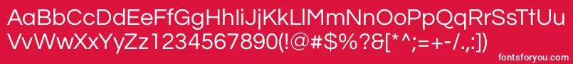 QuestrialRegular Font – White Fonts on Red Background