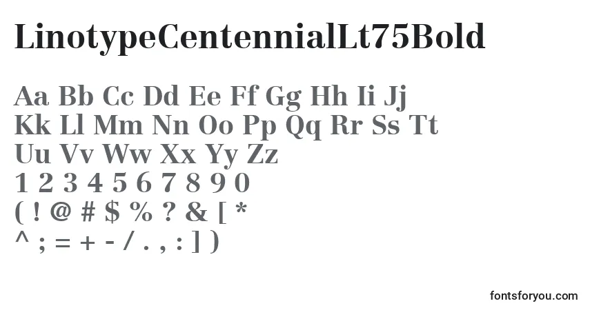 Czcionka LinotypeCentennialLt75Bold – alfabet, cyfry, specjalne znaki