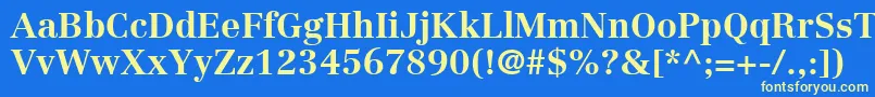 Czcionka LinotypeCentennialLt75Bold – żółte czcionki na niebieskim tle