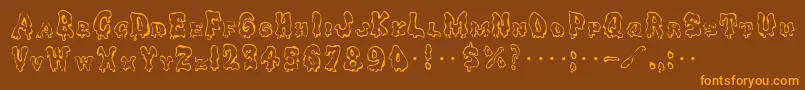 Шрифт GhoulycapsRegular – оранжевые шрифты на коричневом фоне