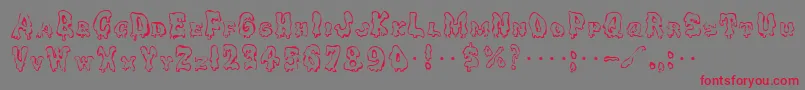 GhoulycapsRegular Font – Red Fonts on Gray Background